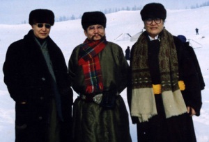 With Tsoodol Dungut, Galsan Tangad, in Mongolia, January 2002